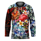 Personalized Gold Coast Suns Football Hockey Jersey Tropical Hibiscus Flowers - Pacific Fusion Style