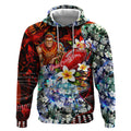 Personalized Gold Coast Suns Football Hoodie Tropical Hibiscus Flowers - Pacific Fusion Style