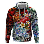 Personalized Gold Coast Suns Football Hoodie Tropical Hibiscus Flowers - Pacific Fusion Style