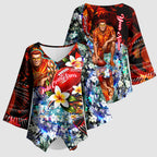 Personalized Gold Coast Suns Football Kimono Sleeve Blouse Tropical Hibiscus Flowers - Pacific Fusion Style