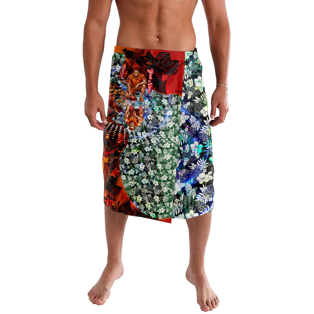 Personalized Gold Coast Suns Football Lavalava Tropical Hibiscus Flowers - Pacific Fusion Style