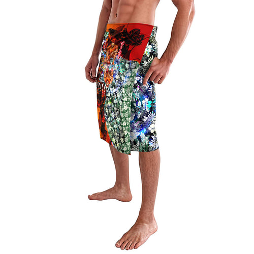 Personalized Gold Coast Suns Football Lavalava Tropical Hibiscus Flowers - Pacific Fusion Style