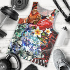 Personalized Gold Coast Suns Football Men Tank Top Tropical Hibiscus Flowers - Pacific Fusion Style