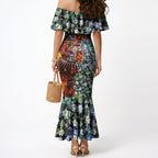 Personalized Gold Coast Suns Football Mermaid Dress Tropical Hibiscus Flowers - Pacific Fusion Style