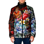 Personalized Gold Coast Suns Football Padded Jacket Tropical Hibiscus Flowers - Pacific Fusion Style