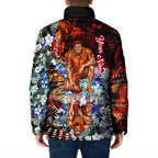 Personalized Gold Coast Suns Football Padded Jacket Tropical Hibiscus Flowers - Pacific Fusion Style