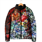 Personalized Gold Coast Suns Football Padded Jacket Tropical Hibiscus Flowers - Pacific Fusion Style