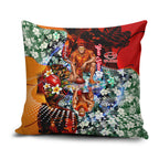 Personalized Gold Coast Suns Football Pillow Cover Tropical Hibiscus Flowers - Pacific Fusion Style