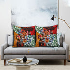 Personalized Gold Coast Suns Football Pillow Cover Tropical Hibiscus Flowers - Pacific Fusion Style