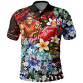 Personalized Gold Coast Suns Football Polo Shirt Tropical Hibiscus Flowers - Pacific Fusion Style