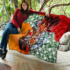 Personalized Gold Coast Suns Football Quilt Tropical Hibiscus Flowers - Pacific Fusion Style