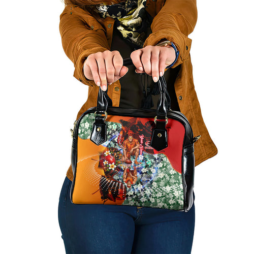 Personalized Gold Coast Suns Football Shoulder Handbag Tropical Hibiscus Flowers - Pacific Fusion Style