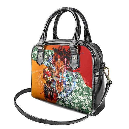 Personalized Gold Coast Suns Football Shoulder Handbag Tropical Hibiscus Flowers - Pacific Fusion Style