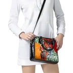 Personalized Gold Coast Suns Football Shoulder Handbag Tropical Hibiscus Flowers - Pacific Fusion Style
