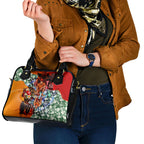 Personalized Gold Coast Suns Football Shoulder Handbag Tropical Hibiscus Flowers - Pacific Fusion Style