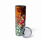 Personalized Gold Coast Suns Football Skinny Tumbler Tropical Hibiscus Flowers - Pacific Fusion Style