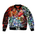 Personalized Gold Coast Suns Football Sleeve Zip Bomber Jacket Tropical Hibiscus Flowers - Pacific Fusion Style