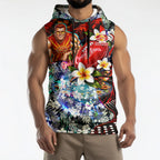 Personalized Gold Coast Suns Football Sleeveless Hoodie Tropical Hibiscus Flowers - Pacific Fusion Style