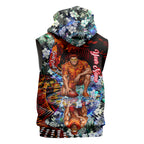 Personalized Gold Coast Suns Football Sleeveless Zip Hoodie Tropical Hibiscus Flowers - Pacific Fusion Style