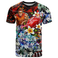 Personalized Gold Coast Suns Football T Shirt Tropical Hibiscus Flowers - Pacific Fusion Style