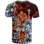 Personalized Gold Coast Suns Football T Shirt Tropical Hibiscus Flowers - Pacific Fusion Style