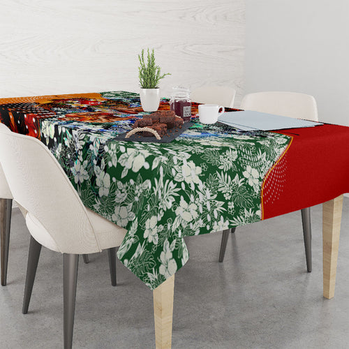 Personalized Gold Coast Suns Football Tablecloth Tropical Hibiscus Flowers - Pacific Fusion Style