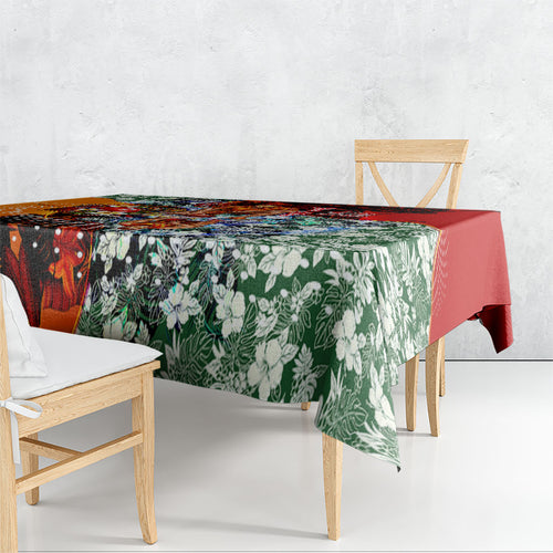 Personalized Gold Coast Suns Football Tablecloth Tropical Hibiscus Flowers - Pacific Fusion Style