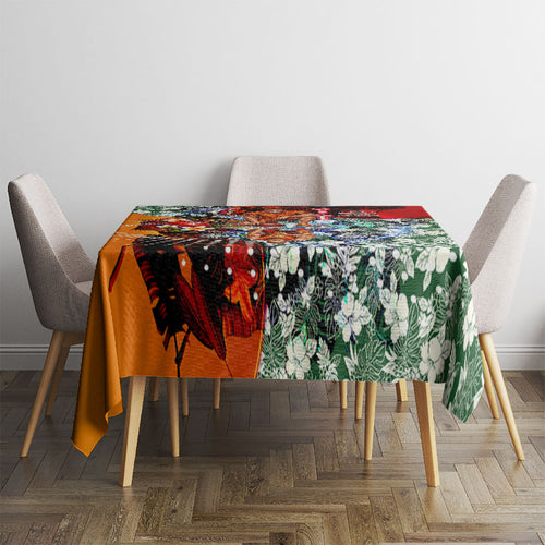 Personalized Gold Coast Suns Football Tablecloth Tropical Hibiscus Flowers - Pacific Fusion Style