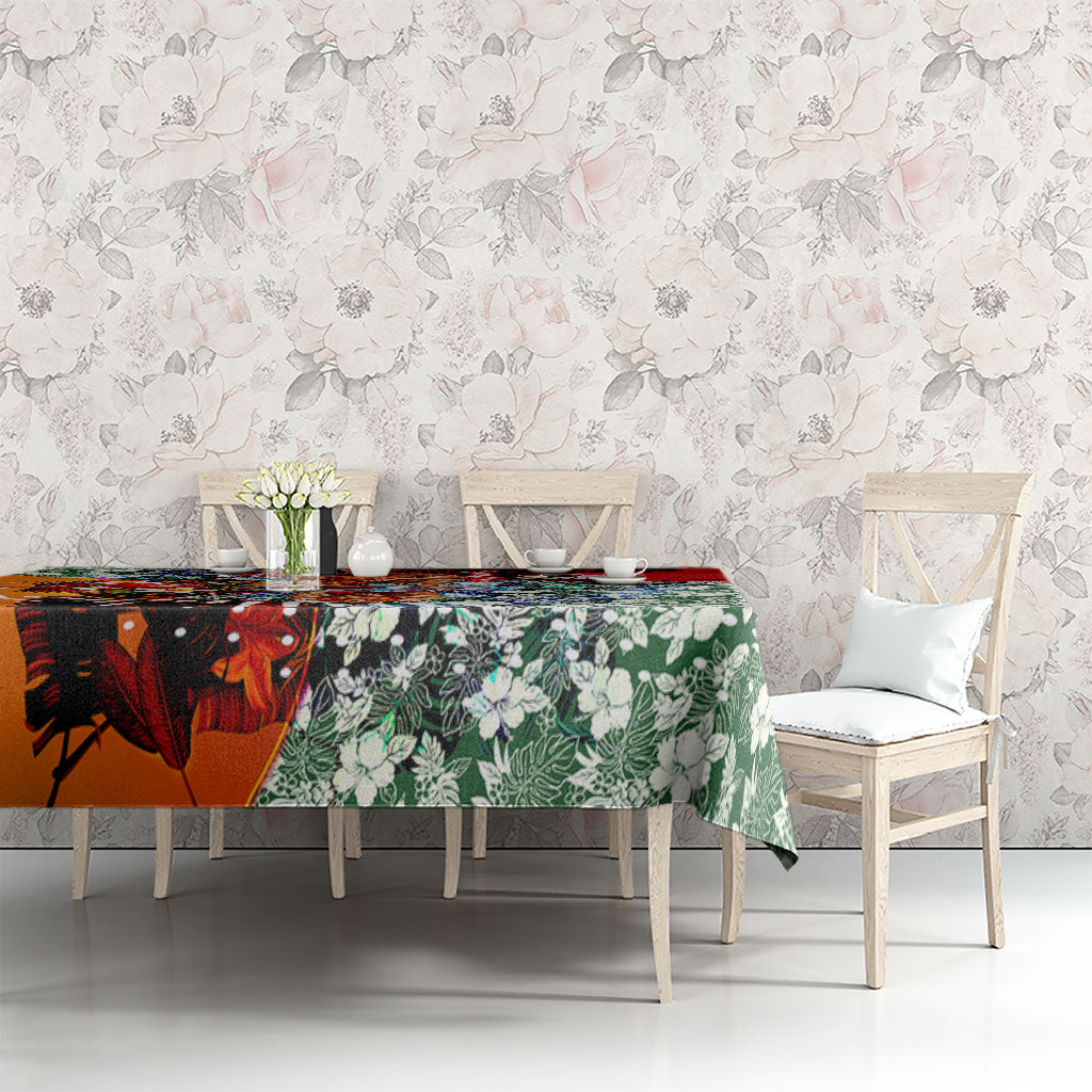 Personalized Gold Coast Suns Football Tablecloth Tropical Hibiscus Flowers - Pacific Fusion Style