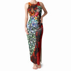Personalized Gold Coast Suns Football Tank Maxi Dress Tropical Hibiscus Flowers - Pacific Fusion Style