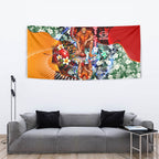 Personalized Gold Coast Suns Football Tapestry Tropical Hibiscus Flowers - Pacific Fusion Style