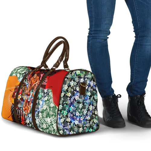 Personalized Gold Coast Suns Football Travel Bag Tropical Hibiscus Flowers - Pacific Fusion Style
