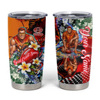 Personalized Gold Coast Suns Football Tumbler Cup Tropical Hibiscus Flowers - Pacific Fusion Style