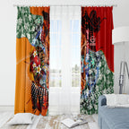 Personalized Gold Coast Suns Football Window Curtain Tropical Hibiscus Flowers - Pacific Fusion Style
