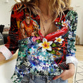 Personalized Gold Coast Suns Football Women Casual Shirt Tropical Hibiscus Flowers - Pacific Fusion Style