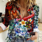 Personalized Gold Coast Suns Football Women Casual Shirt Tropical Hibiscus Flowers - Pacific Fusion Style