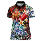 Personalized Gold Coast Suns Football Women Polo Shirt Tropical Hibiscus Flowers - Pacific Fusion Style