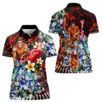 Personalized Gold Coast Suns Football Women Polo Shirt Tropical Hibiscus Flowers - Pacific Fusion Style