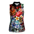 Personalized Gold Coast Suns Football Women Sleeveless Polo Shirt Tropical Hibiscus Flowers - Pacific Fusion Style