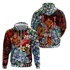 Personalized Gold Coast Suns Football Zip Hoodie Tropical Hibiscus Flowers - Pacific Fusion Style
