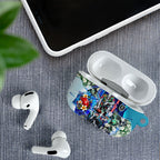 Personalized Port Adelaide Football Power AirPods Case Tropical Hibiscus Flowers - Pacific Fusion Style