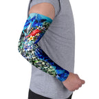 Personalized Port Adelaide Football Power Arm Sleeves Tropical Hibiscus Flowers - Pacific Fusion Style