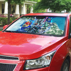 Personalized Port Adelaide Football Power Auto Sun Shade Tropical Hibiscus Flowers - Pacific Fusion Style