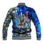 Personalized Port Adelaide Football Power Baseball Jacket Tropical Hibiscus Flowers - Pacific Fusion Style