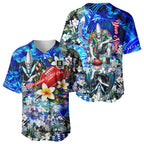 Personalized Port Adelaide Football Power Baseball Jersey Tropical Hibiscus Flowers - Pacific Fusion Style