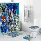 Personalized Port Adelaide Football Power Bathroom Set Tropical Hibiscus Flowers - Pacific Fusion Style