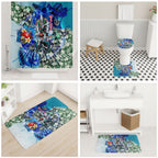 Personalized Port Adelaide Football Power Bathroom Set Tropical Hibiscus Flowers - Pacific Fusion Style