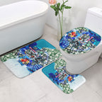 Personalized Port Adelaide Football Power Bathroom Set Tropical Hibiscus Flowers - Pacific Fusion Style