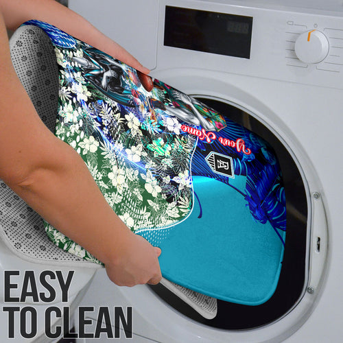 Personalized Port Adelaide Football Power Bathroom Set Tropical Hibiscus Flowers - Pacific Fusion Style