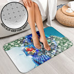Personalized Port Adelaide Football Power Bathroom Set Tropical Hibiscus Flowers - Pacific Fusion Style